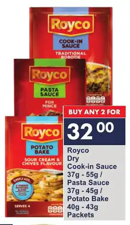 President Hyper Royco Dry Cook-in Sauce/ Pasta Sauce/ Potato Bake Packets offer