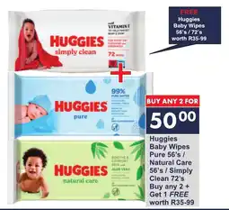 President Hyper Huggies Baby Wipes Pure/ Natural Care/ Simply Clean offer