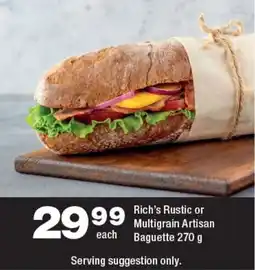 OK Foods Rich's Rustic or Multigrain Artisan Baguette offer