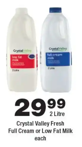 OK Foods Crystal Valley Fresh Full Cream or Low Fat Milk offer