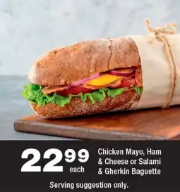 OK Foods Chicken Mayo, Ham & Cheese or Salami & Gherkin Baguette offer