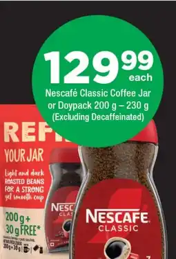 OK Foods Nescafé Classic Coffee Jar or Doypack offer