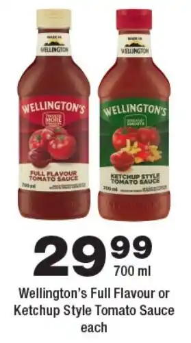 OK Foods Wellington's Full Flavour or Ketchup Style Tomato Sauce offer