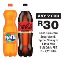 OK Foods Coca-Cola Zero Sugar Asstd., Sprite, Stoney or Fanta Zero Soft Drink offer