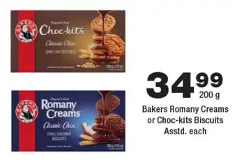 OK Foods Bakers Romany Creams or Choc-kits Biscuits Asstd. offer