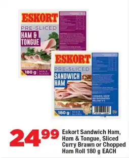 OK Foods Eskort Sandwich Ham, Ham & Tongue, Sliced Curry Brawn or Chopped Ham Roll offer
