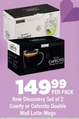 OK Foods New Discovery Set of 2 Comfy or Cafecito Double Wall Latte Mugs offer