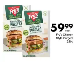 Save Fry's Chicken Style Burgers offer