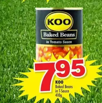 Choppies Koo Baked Beans in T-Souce 410g offer