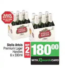 Spar Tops Stella Artois Premium Lager Handies offer