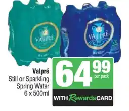 Spar Tops Valpré Still or Sparkling Spring Water offer