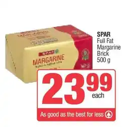 Spar SPAR Full Fat Margarine Brick offer