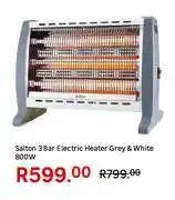Leroy Merlin Salton 3 Bar Electric Heater Grey & White 800W offer