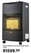 Leroy Merlin Milex Foldable 3 Panel Gas Heater Black 4.2Kw offer