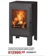Leroy Merlin Eco Design Panadero 6.3Kw Alina Black Wood Burning Fireplace 680mm x 360mm x 443mm offer