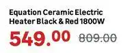 Leroy Merlin Equation Ceramic Electric Heater Black & Red 1800W offer
