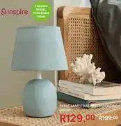 Leroy Merlin Inspire Ceramic + Fabric Table Lamp E14 x H25cm offer