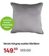 Leroy Merlin Velvet Grey Scatter 50 x 50cm offer