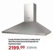 Leroy Merlin Candy Kitchen Extractor Cooker Hood Wall Mounted Pyramid Shape 60cm Stainless Steel offer