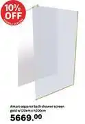 Leroy Merlin Amaro Auqaror Bath Shower Screen Gold W120cm x H200cm offer