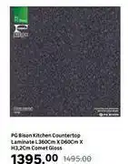 Leroy Merlin PG Bison Kitchen Counter Top Laminate L360cm x D60cm x H3.2cm Comet Gloss offer