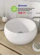 Leroy Merlin Sensea Lune Counter Bsin Ceramic Round White With Glossy Finish W40cm x D40cm x H15.5cm offer