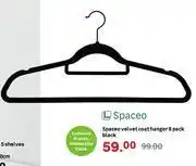 Leroy Merlin Spaceo Velvet Coat Hanger 8 Pack Black offer