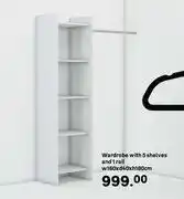Leroy Merlin Wardrobe With 5 Shelves & 1 Rail W160 x D40 x H180cm offer