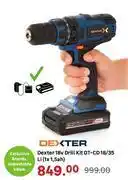 Leroy Merlin Dexter 18V Drill Kit DT-CD 18/35 Li (1 x 1, 5Ah) offer