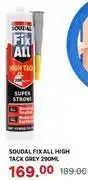 Leroy Merlin Soudal Fix All High Tack Grey-290ml offer