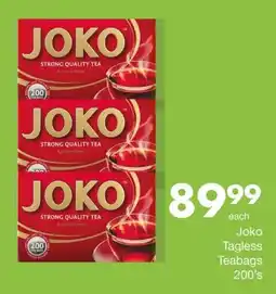Save Joko Tagless Teabags offer