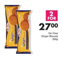 Save De Vries Ginger Biscuits offer