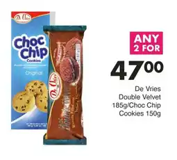 Save De Vries Double Velvet/ Choc Chip Cookies offer