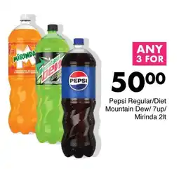 Save Pepsi Regular/Diet Mountain Dew/7up/ Mirinda offer