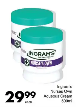 Save Ingram's Nurses Own Aqueous Cream offer