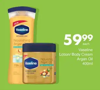 Save Vaseline Lotion/Body Cream Argan Oil offer