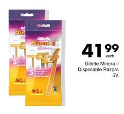 Save Gilette Minora II Disposable Razors offer