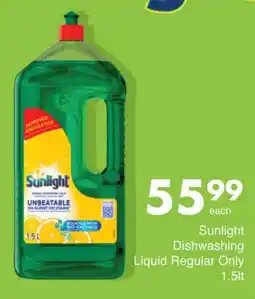 Save Sunlight Dishwashing Liquid Regular Only offer