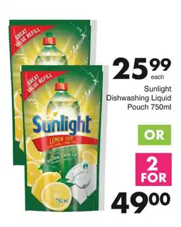 Save Sunlight Dishwashing Liquid Pouch offer