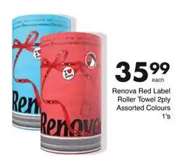 Save Renova Red Label Roller Towel 2ply Assorted Colours offer