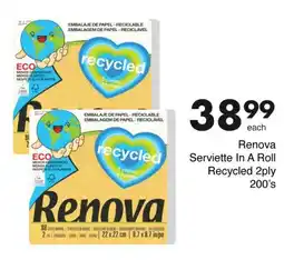Save Renova Serviette In A Roll Recycled 2ply offer