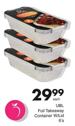 Save UBL Foil Takeaway Container W/Lid offer