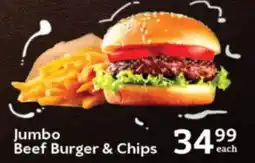 Oxford Freshmarket Jumbo Beef Burger & Chips offer