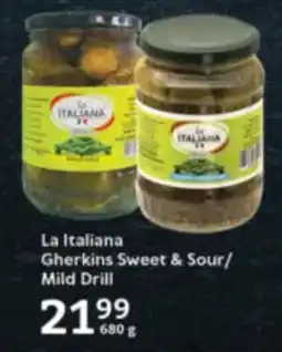 Oxford Freshmarket La Italiana Gherkins Sweet & Sour/ Mild Drill offer