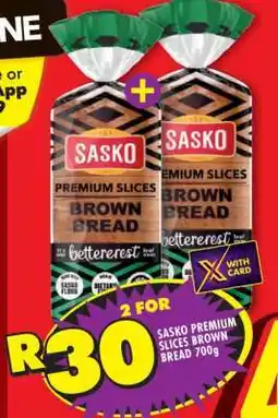 Shoprite Sasko Premium Slices Brown Bread 700g offer