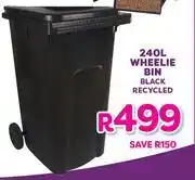 Mambo's Plastics Warehouse Wheelie Bin Black Recycled-240L offer