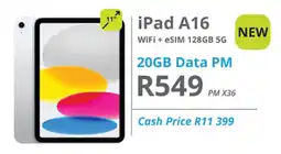 Cellucity iPad A16 WiFi + eSIM 128GB 5G offer