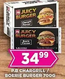 Goal Supermarket P.b chargrill/ boerie burger offer