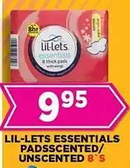 Goal Supermarket Lil-lets essentials pads scented/ unscented offer