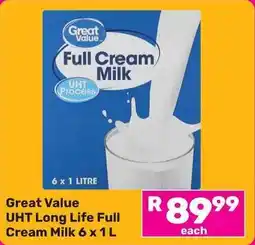 Game Great Value UHT Long Life Full Cream Milk offer
